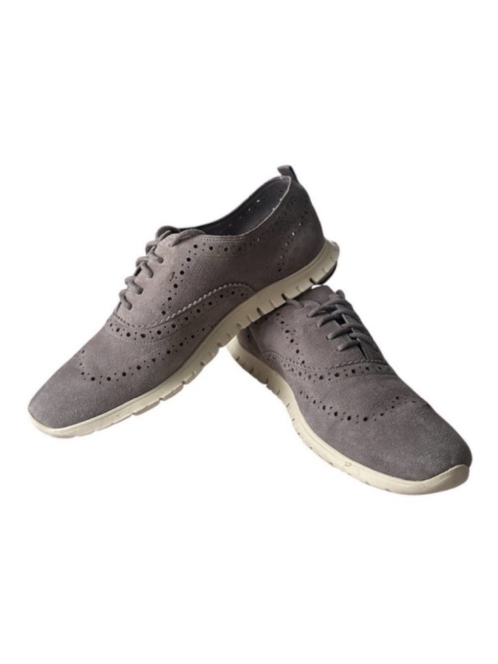 Cole Haan Zero Grand Women's Gray Suede Wingtip Sneakers